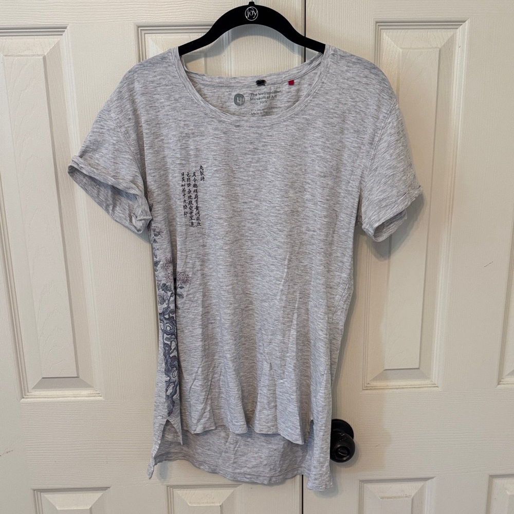 Casual Gray Short Sleeve Women's Tee
